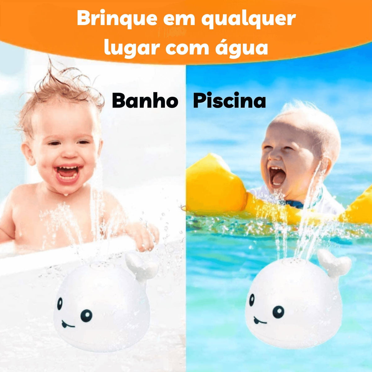 Baleia Splash - Brinquedo de Banho para Bebês